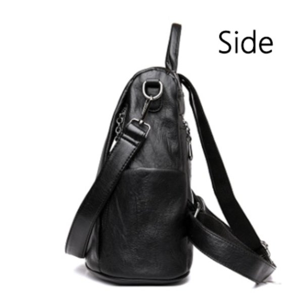 Female waterproof and leather backpack features main image 5
